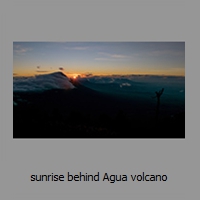 sunrise behind Agua volcano